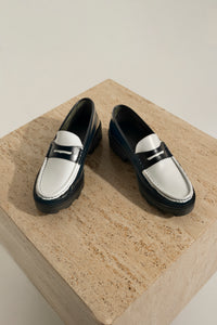 Saladeta Calf Leather Navy-White